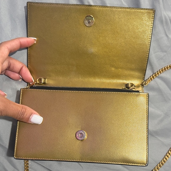 Yves Saint Laurent Metallic Gold Clutch with Tassel - Picture 5 of 8